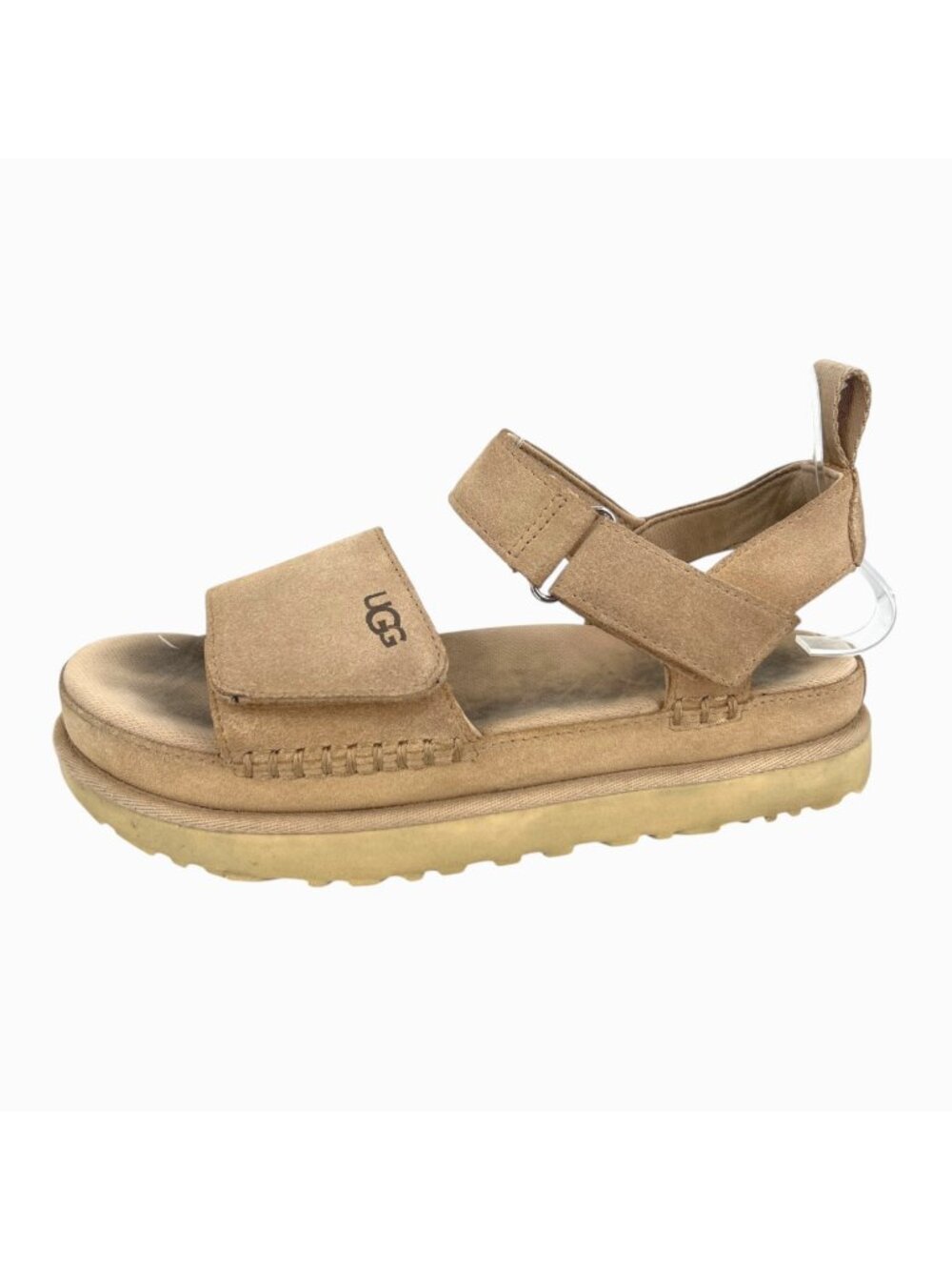 UGG Goldenstar Platform Sandals Beige Suede Bohemian California Casual Size 9